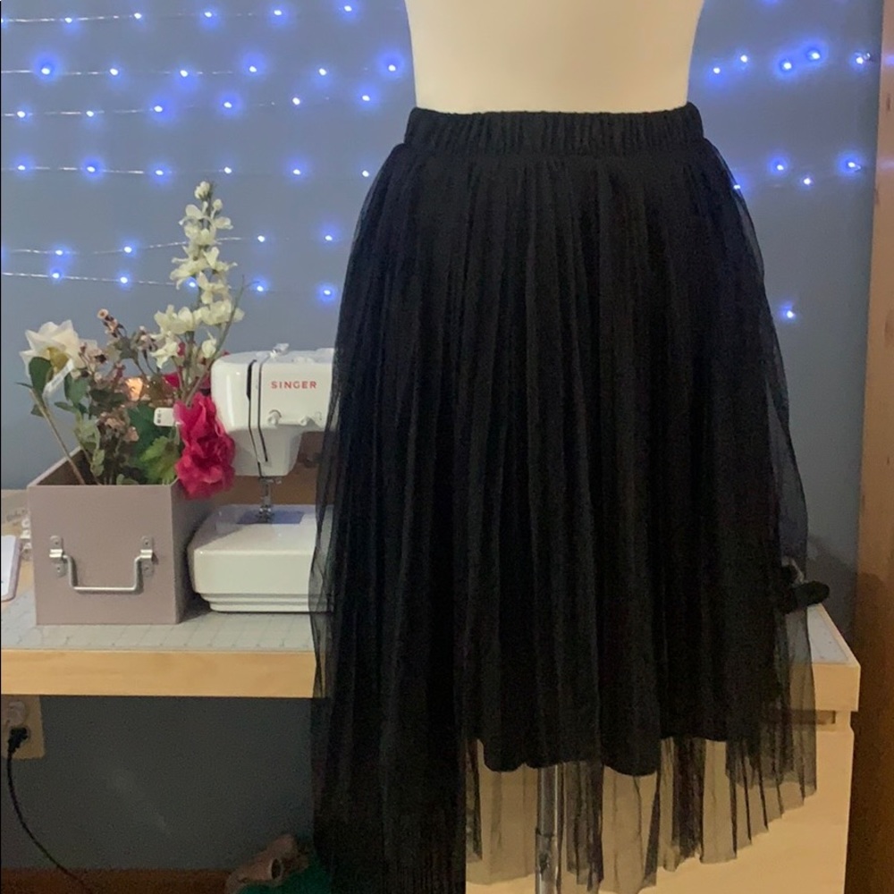 Luxe Black Tulle Skirt A026